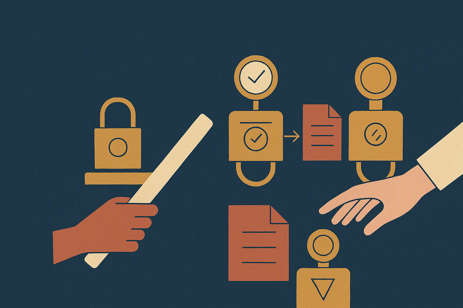 Cover illustration for "AI Agent Handoff: A State Machine, Not a Message Thread".